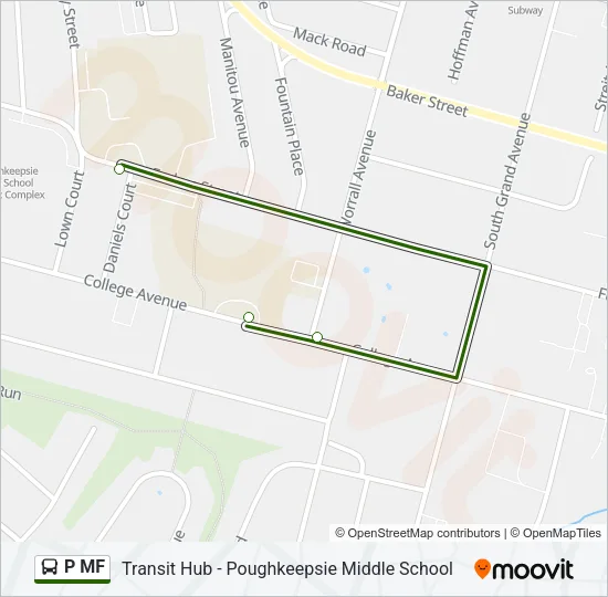 P MF Bus Line Map