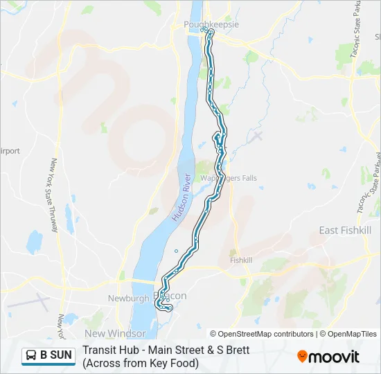 B SUN Bus Line Map
