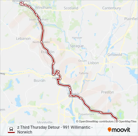 991 Bus Line Map