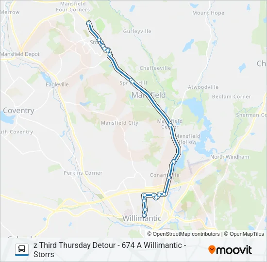 674A Bus Line Map