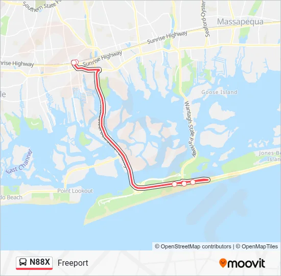 N88X Route: Schedules, Stops & Maps - Freeport (Updated)