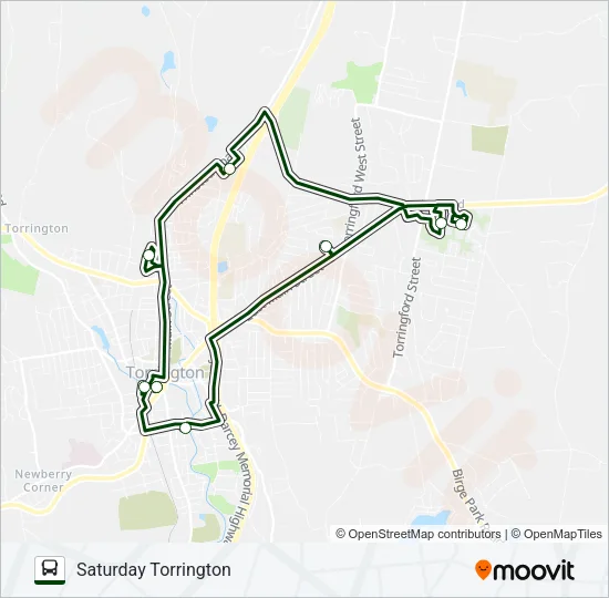 SATURDAY TORRINGTON Bus Line Map