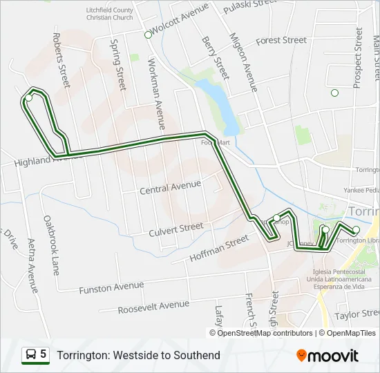5 Bus Line Map