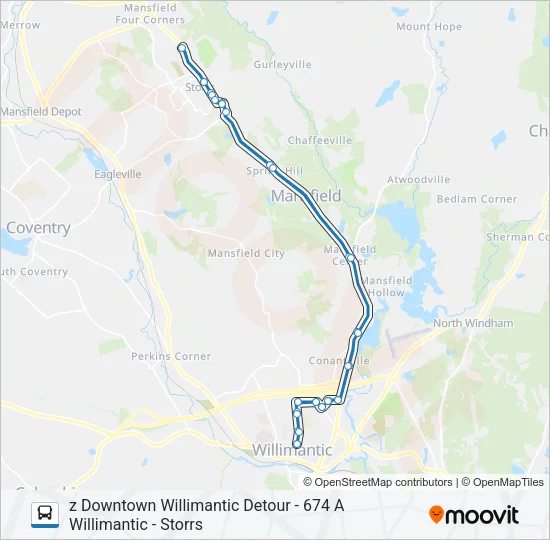 674A Bus Line Map