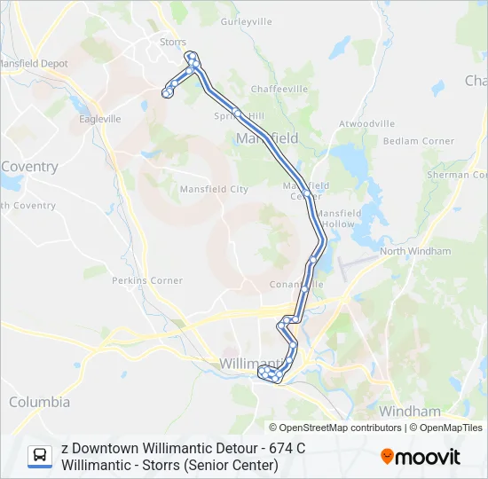 674C Bus Line Map