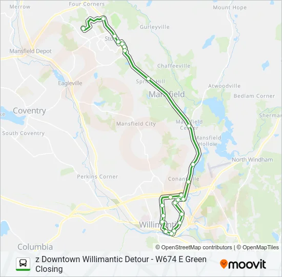 674E Bus Line Map