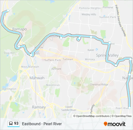 93 Bus Line Map