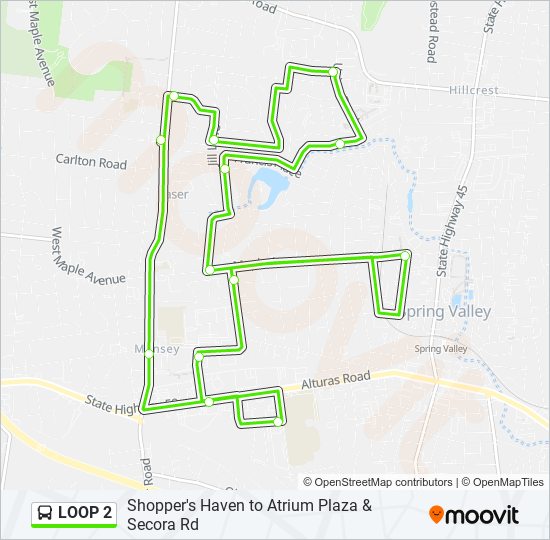 Mapa de LOOP 2 de autobús