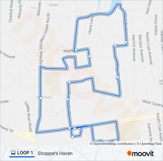 LOOP 1 bus Line Map