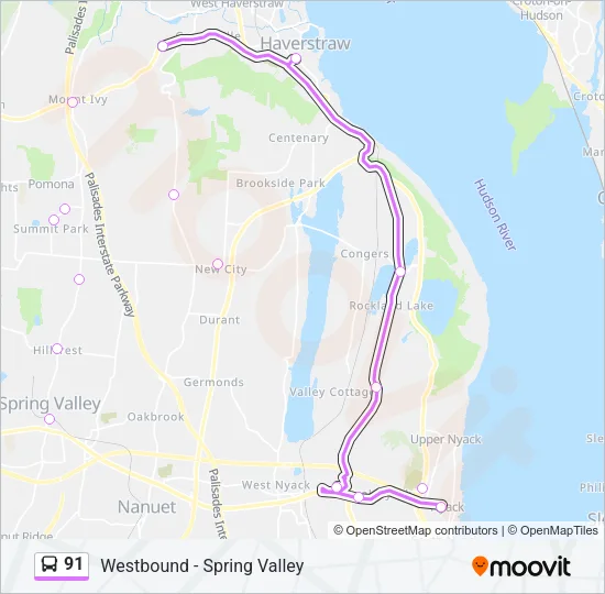 91 Bus Line Map