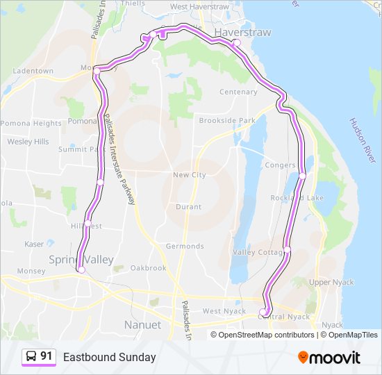 91 bus Line Map