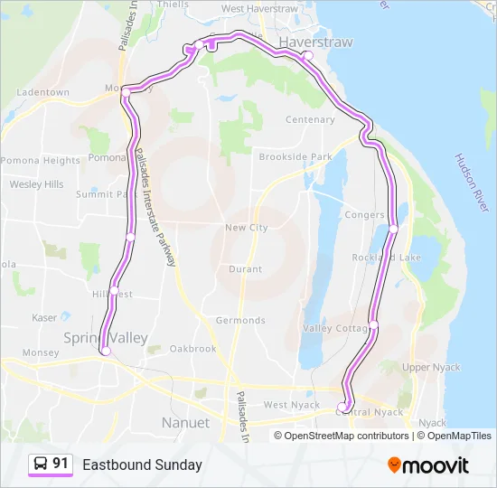 91 Bus Line Map