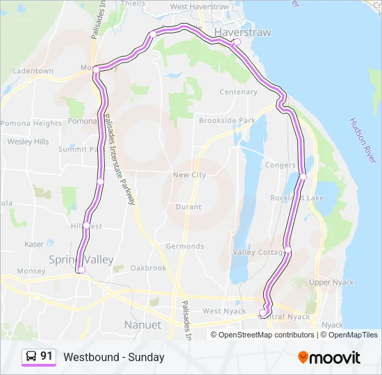 91 Bus Line Map