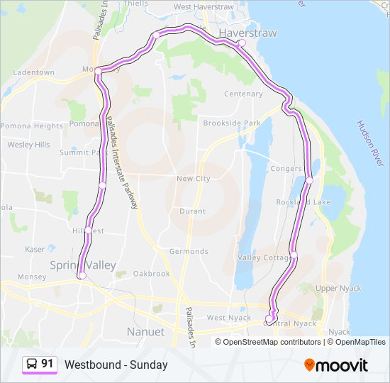 91 bus Line Map