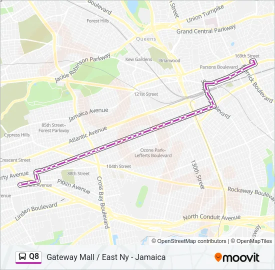 Q8 Bus Line Map