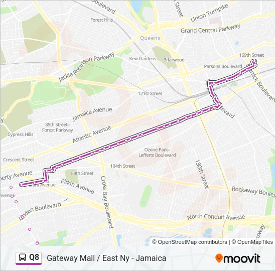 Q8 Bus Line Map