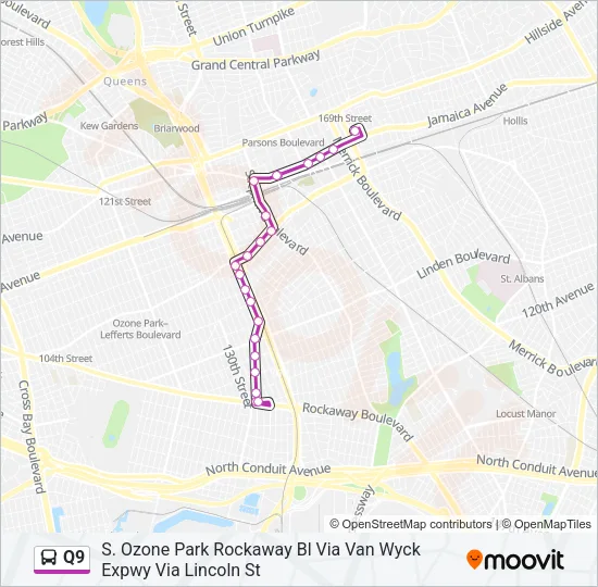 Q9 Bus Line Map