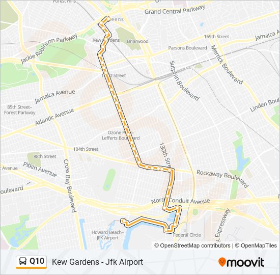 Q10 bus Line Map