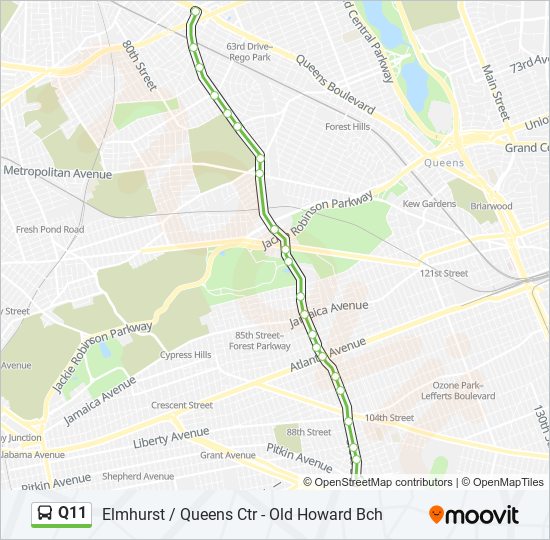 Q11 bus Line Map