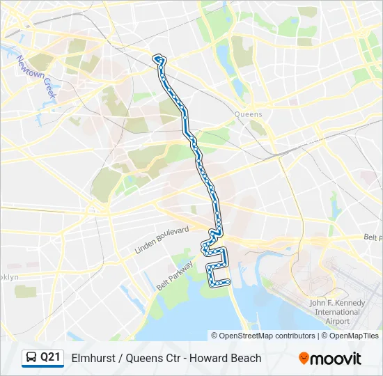 Q21 Bus Line Map