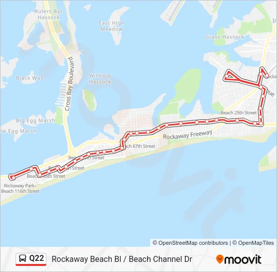 Q22 Bus Line Map