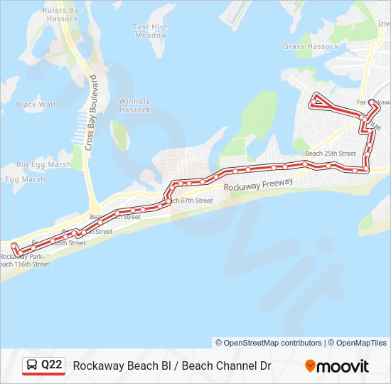 Q22 Bus Line Map