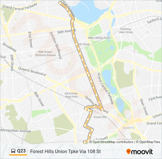 Q23 Bus Line Map