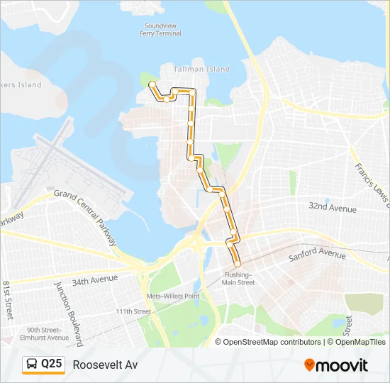Q25 Bus Line Map