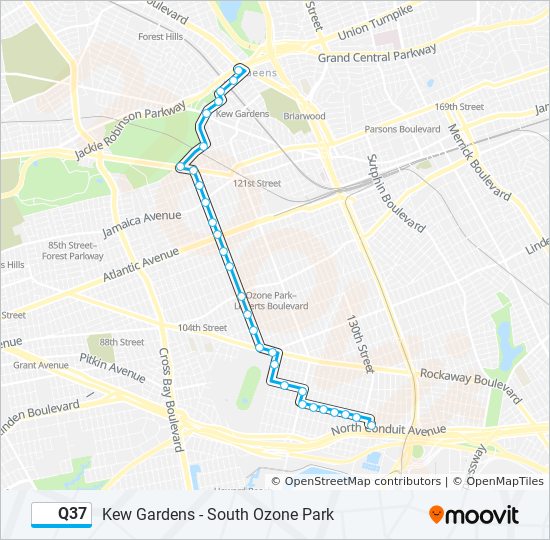 Q37 bus Line Map