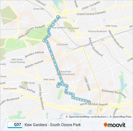 Q37 bus Line Map