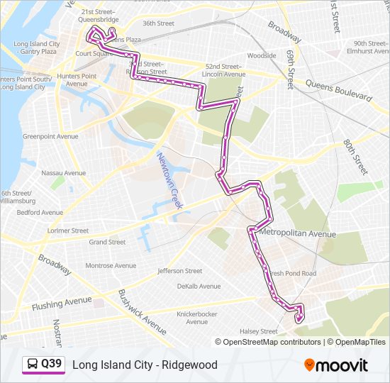 Q39 bus Line Map