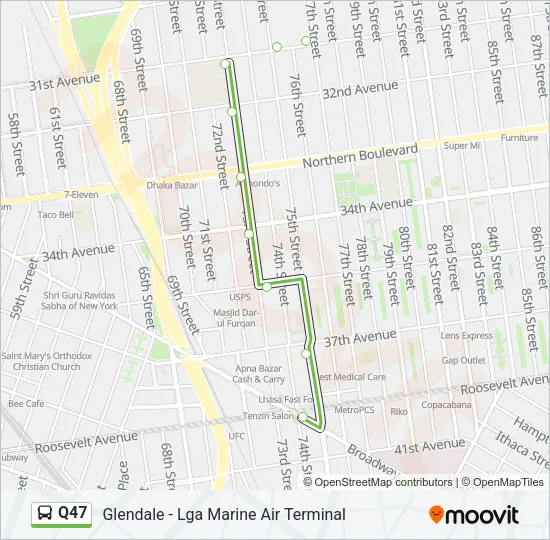 Q47 Bus Line Map