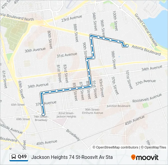 Q49 Bus Line Map
