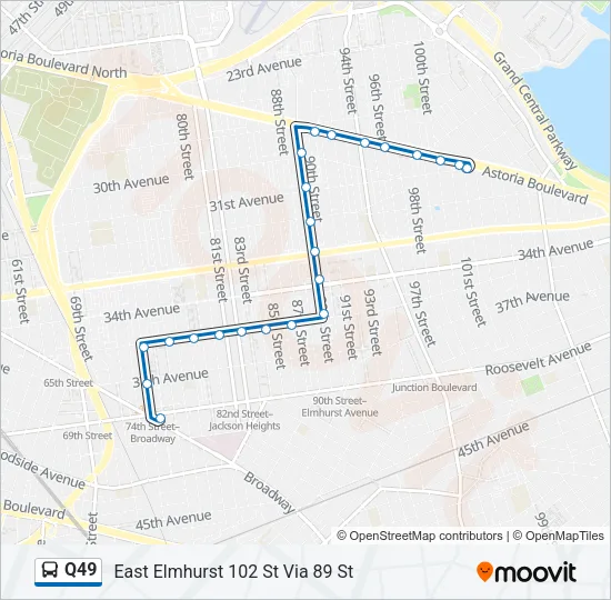 Q49 Bus Line Map