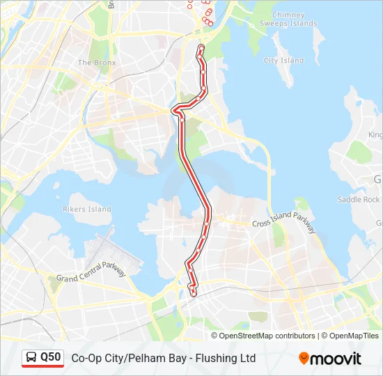 Q50 Bus Line Map