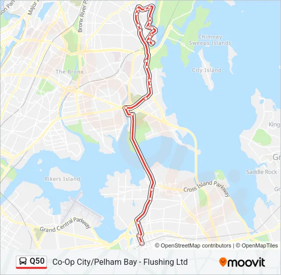 Q50 Bus Line Map