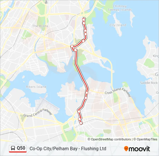 Q50 Bus Line Map