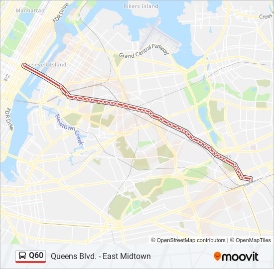 Q60 bus Line Map
