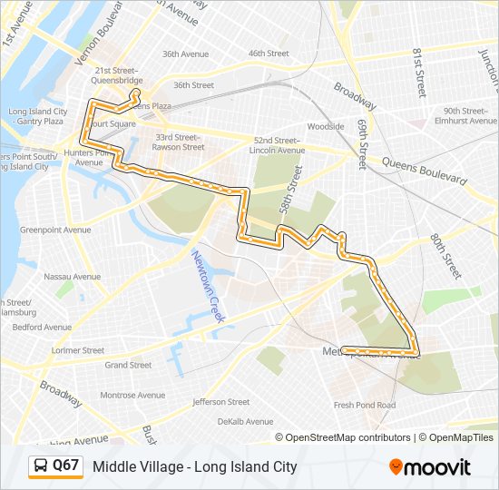 Q67 Bus Route Map Q67 Route: Schedules, Stops & Maps - Li City Queens Plz (Updated)