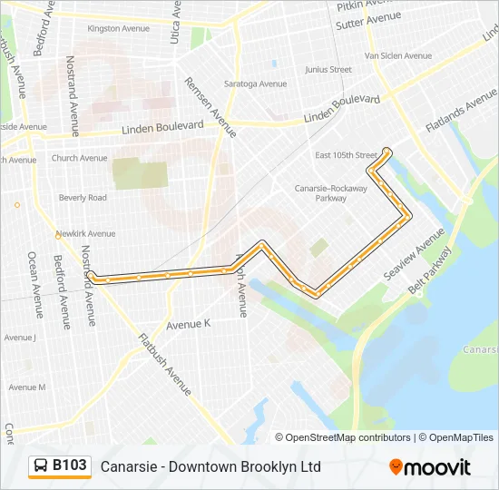 B103 Bus Line Map