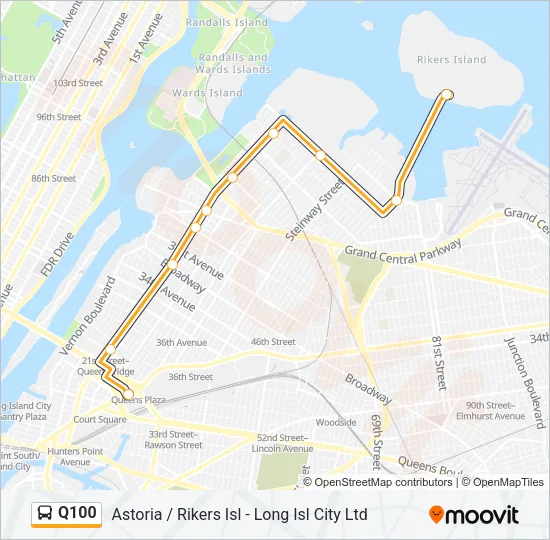 Q100 Bus Line Map