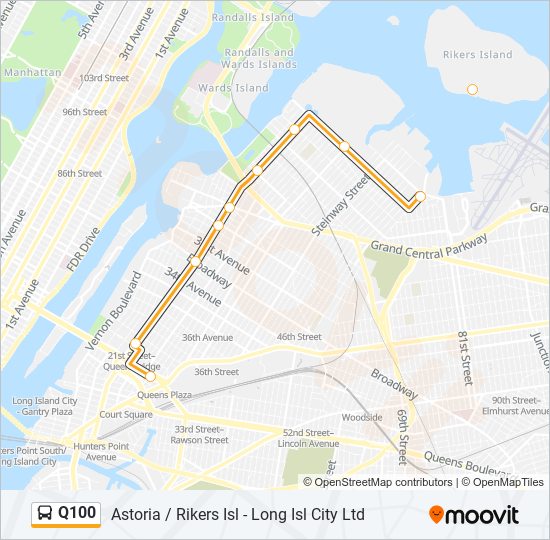 Mapa de Q100 de autobús