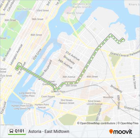 Q101 Bus Line Map