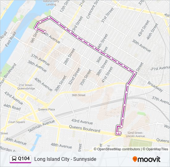 Q104 bus Line Map