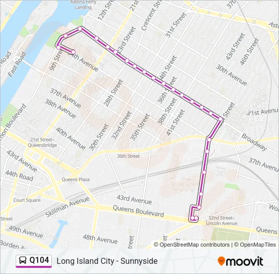 Q104 Bus Line Map