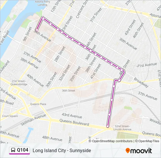 Q104 Bus Line Map