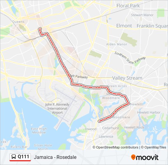 Q111 bus Line Map