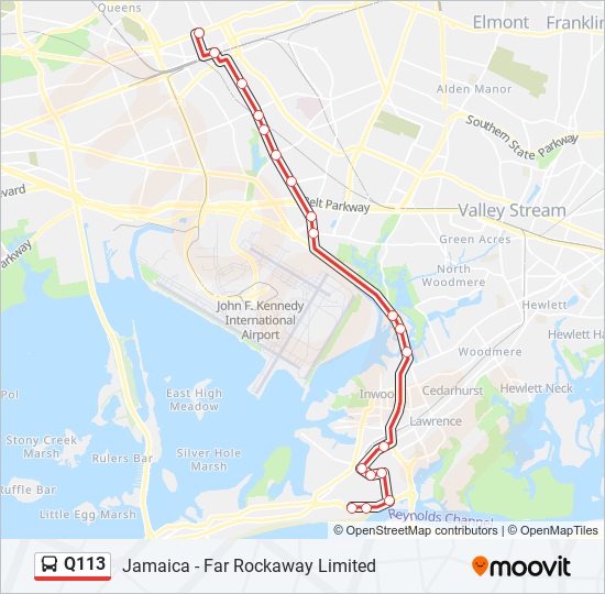 Q113 bus Line Map