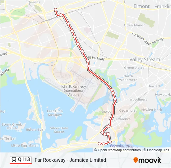 Q113 Bus Line Map