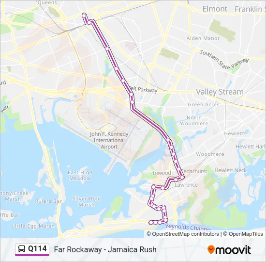 Q114 Bus Line Map